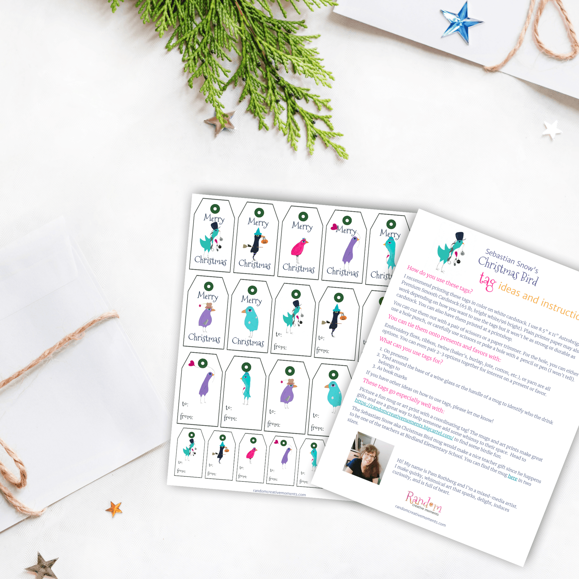 Christmas gift tags for Christmas present gifts and party favors | Everybirdy | classic + small size (Printable PDF) - randomcreativemoments