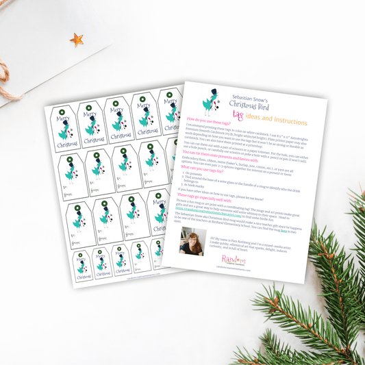 Printable Christmas gift tags for Christmas present gifts and party favors | Sebastian Snow | classic + small size (Printable PDF) - randomcreativemoments